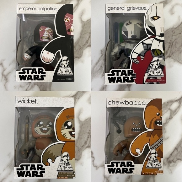 Mighty Muggs Other - Mighty Muggs Star Wars Wicket Emperor Palpatine Chewbacca General Grievous Lot